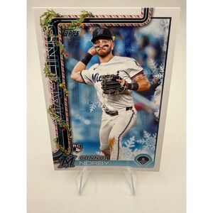 2023 Topps Chrome Holiday Connor Norby Rookie RC Baseball Card Miami Marlins H72
